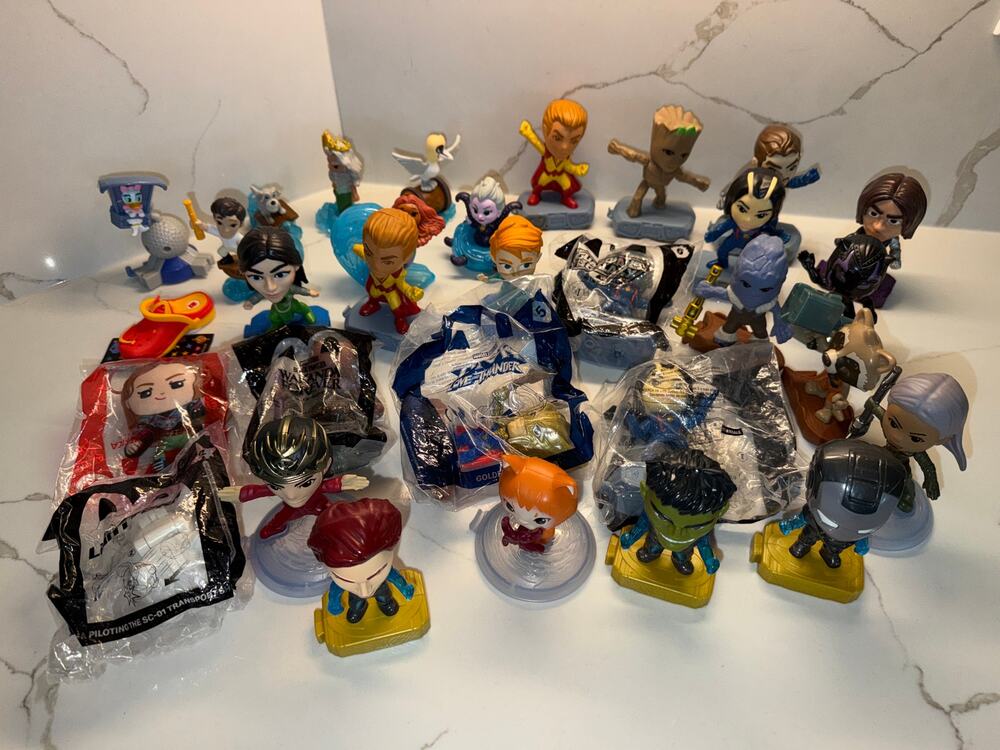 31 Assorted McDonald Toys from Various Collections and Years Marvel Thor Mermaid